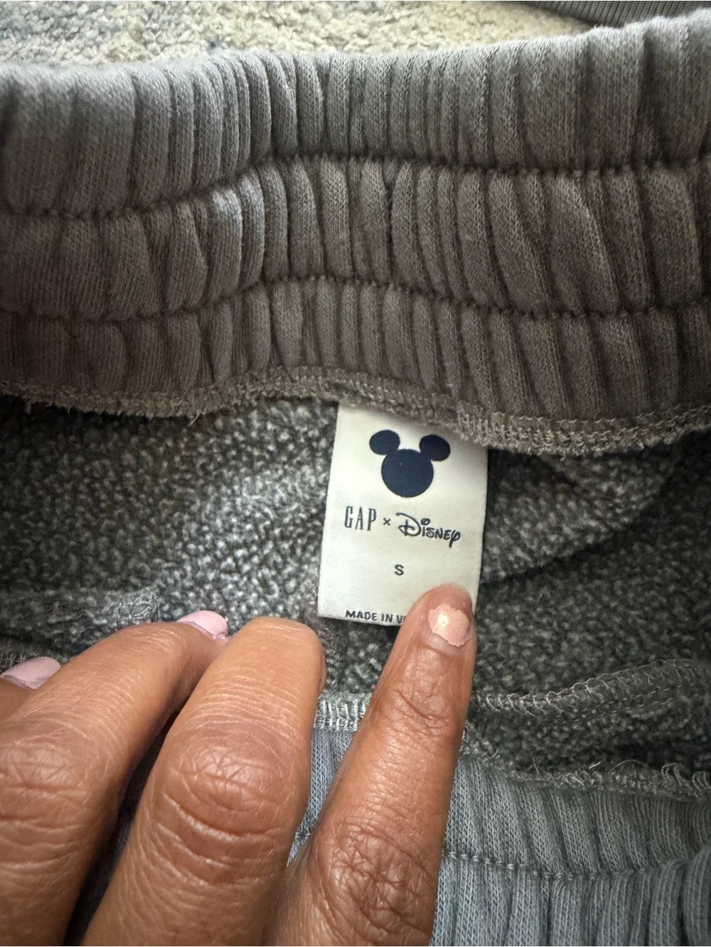 GAP Kids Taupe Gray Mickey Sweatshirt and Wide-Leg Sweatpants Set